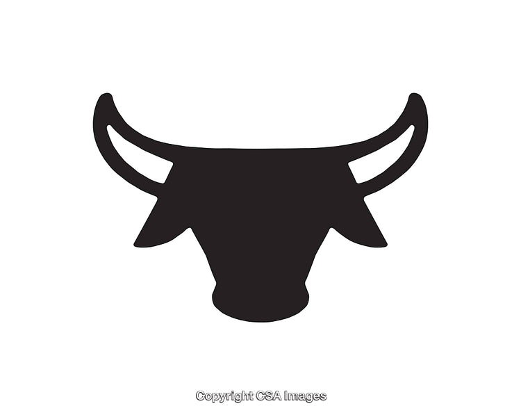 Minimalist Black Silhouette of a Bull Head Icon with Simple Design