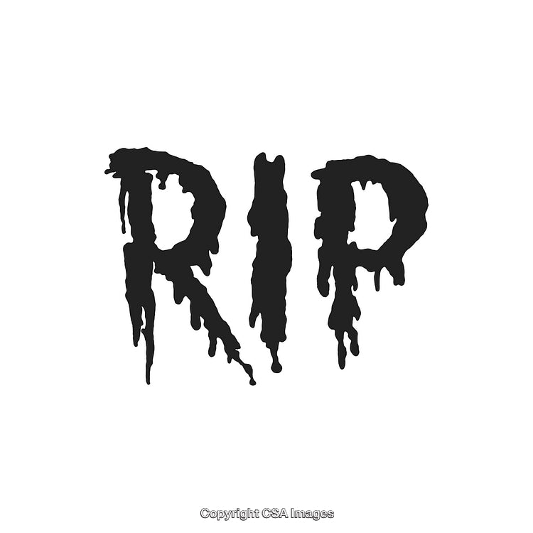 Stylized Dripping RIP Text for Halloween Design and Decorative Graphics