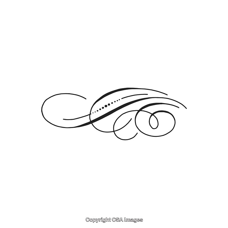 Elegant Swirling Lines Decorative Ornament in Black and White Style