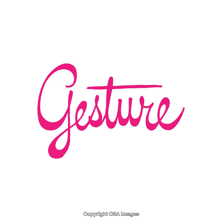 Elegant Handwritten Pink Gesture Word on White Background
