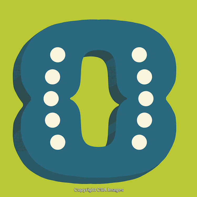 Bold Typography Illustration Featuring a Stylish Textual Number Eight Design