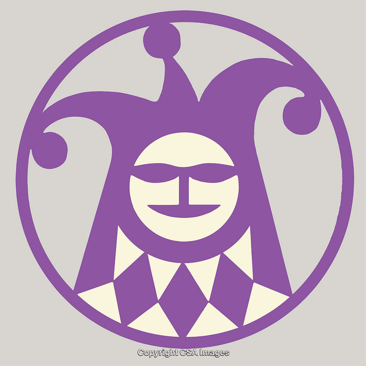 Purple Jester Symbol with Intricate Geometric Design