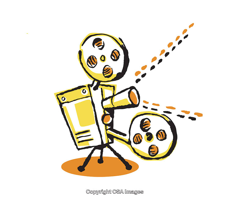 Vintage Style Illustration of a Classic Film Projector