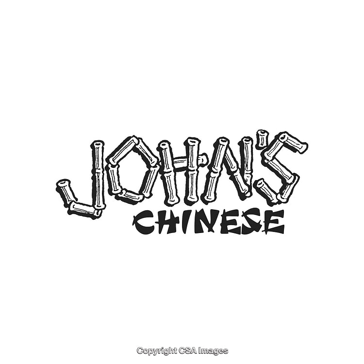 Logo Design Featuring Bamboo Text for John's Chinese Restaurant