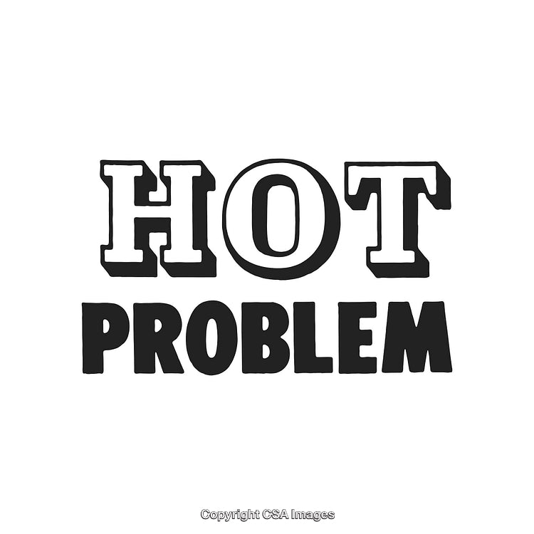 Bold Hand Drawn Typography Saying 'Hot Problem' in Black and White
