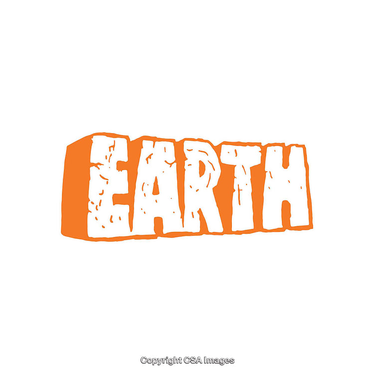 Abstract Bold Text Design Featuring Earth in Orange and White Theme