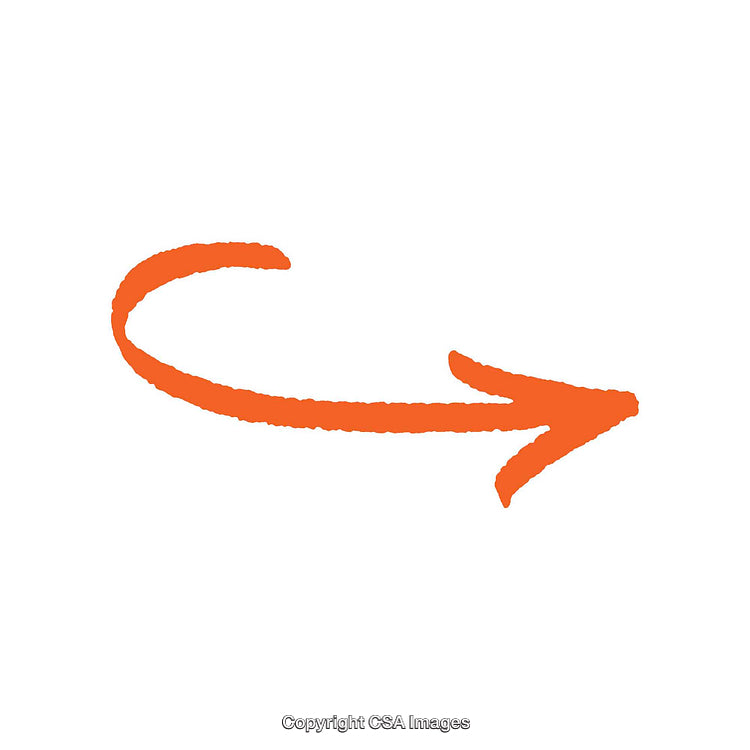 Orange Curved Arrow Icon On a White Background