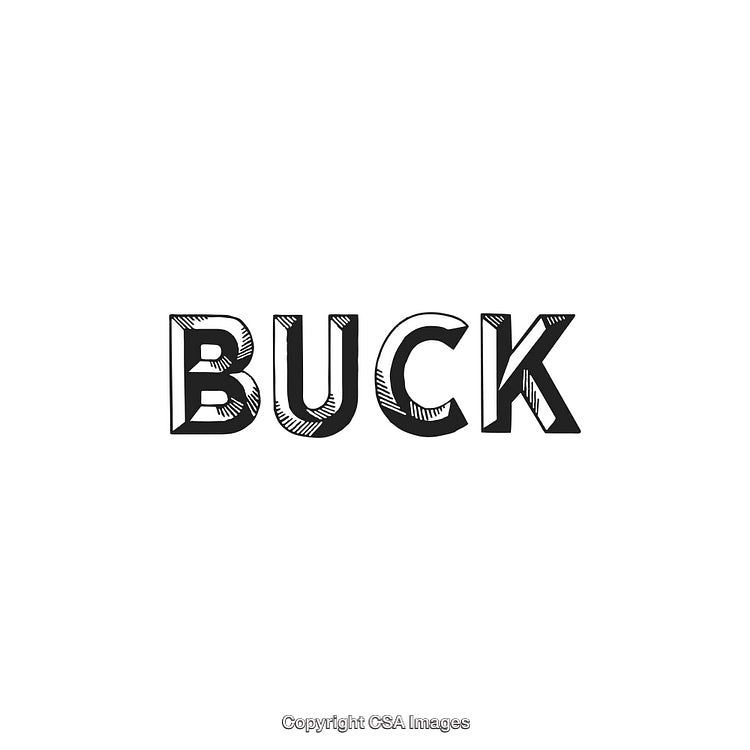 Bold Text Design Featuring the Word 'Buck' in Decorative Typography