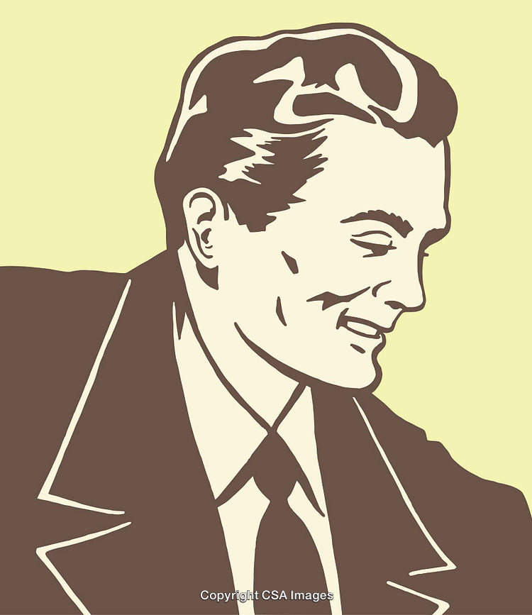 Retro Style Illustration of Professional Man in Suit and Tie