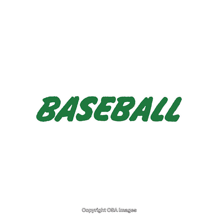 Green Text Rendering of the Word Baseball on White Background