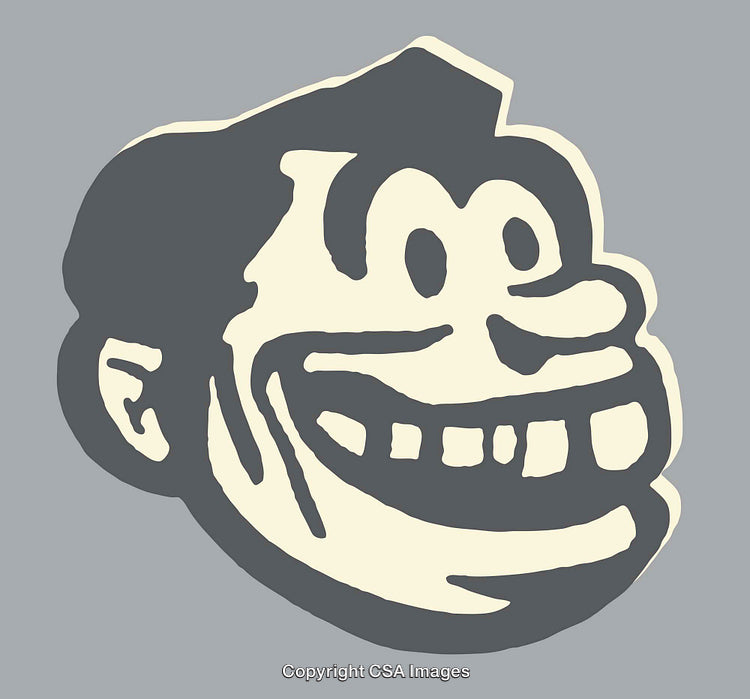 Retro Style Smiley Character Illustration With Gray Background