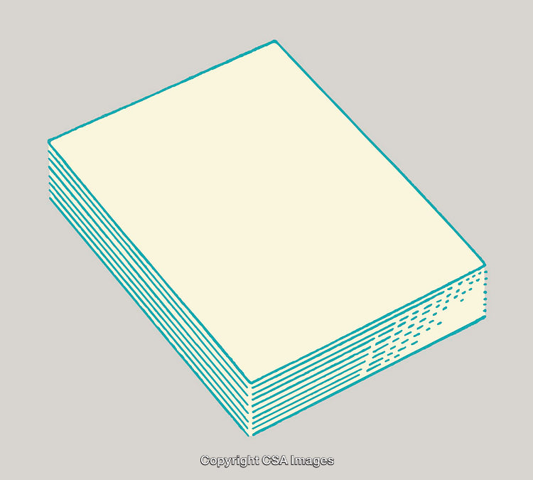 Minimalistic Illustration of a Stack of Papers Represented in Line Art