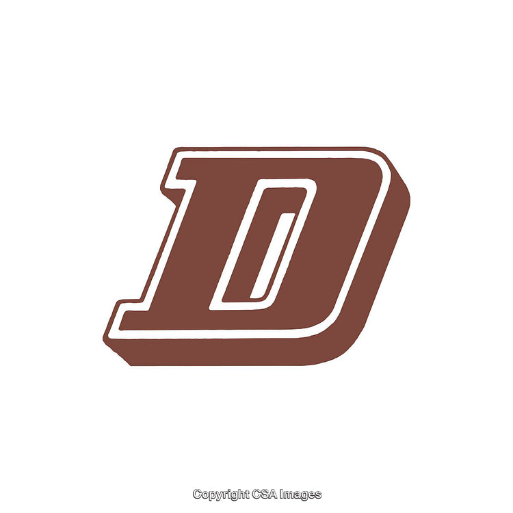 Stylized 3D Letter D with Brown Accent on White Background