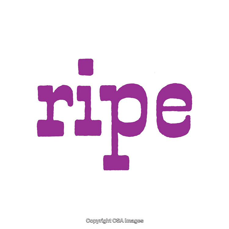Purple Themed Graphic Displaying the Word Ripe in Bold Font