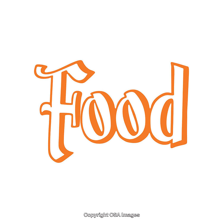 Bold Typography Design Featuring the Word 'Food' in Orange