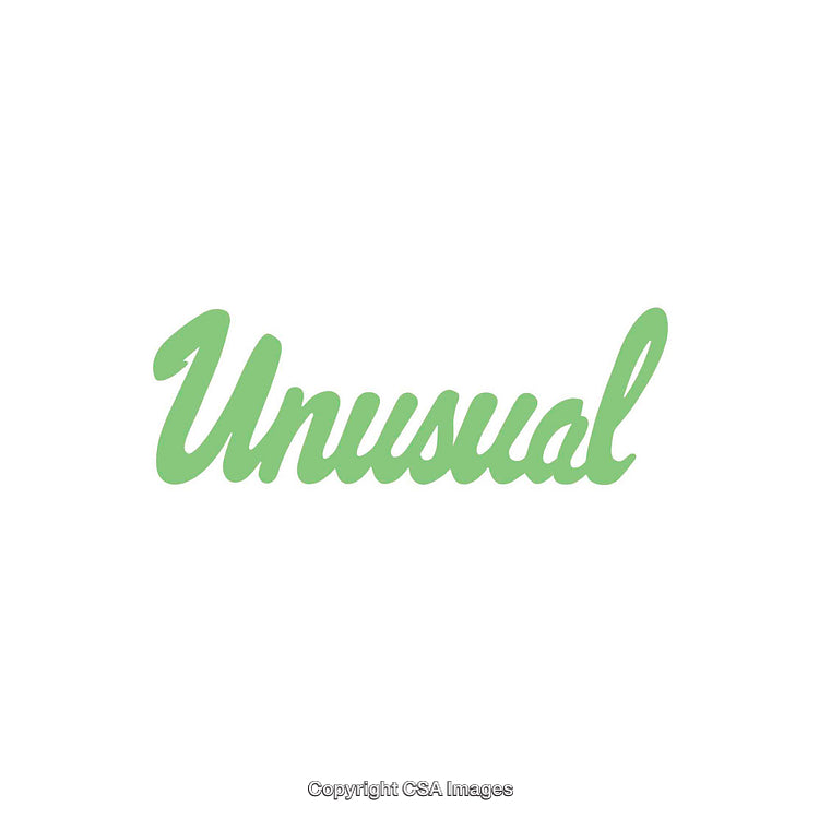 Minimalistic Design Featuring the Word "Unusual" in Green Letters on White