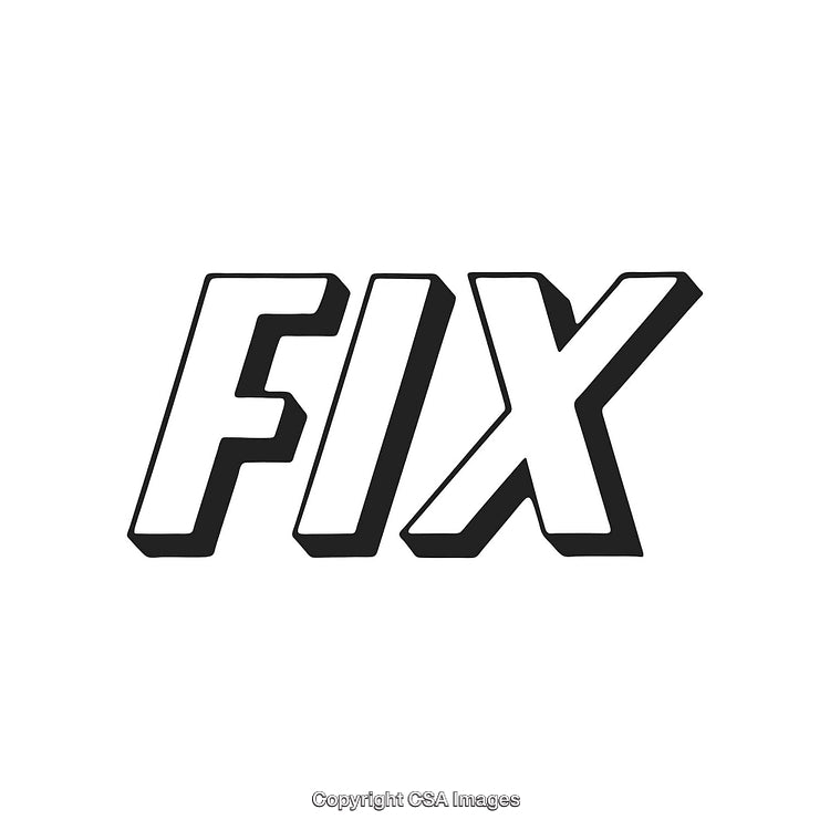 Bold Typography Showcasing the Word FIX in Black and White