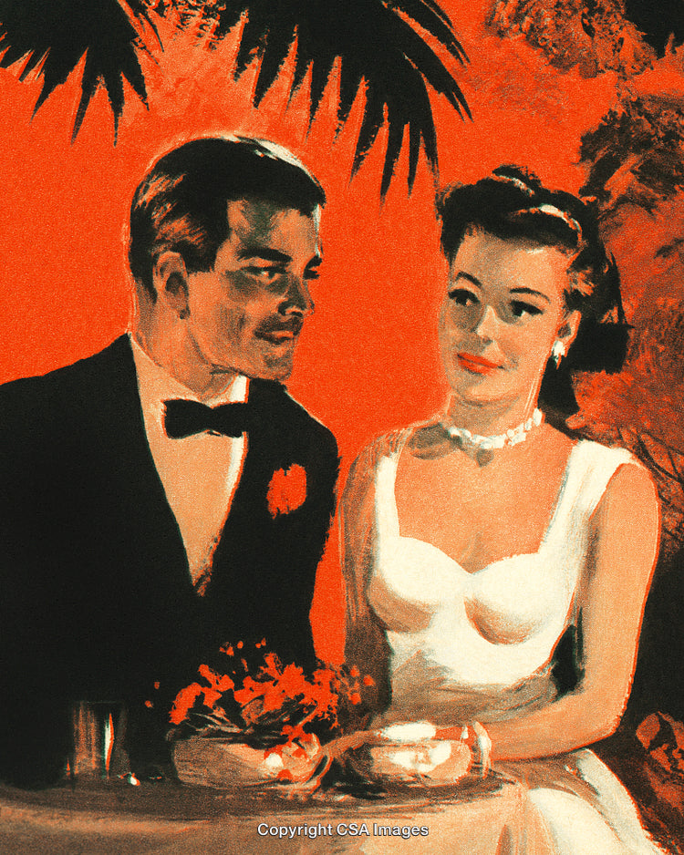 Elegant Couple Enjoying a Romantic Evening in a Chic Setting
