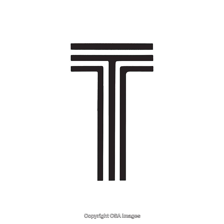 Minimalist Design Featuring the Letter T with Parallel Line Motif