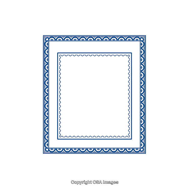 Elegant Blue Decorative Border Frame with Intricate Ornamental Design