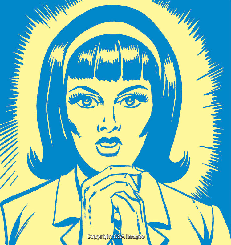 Retro Pop Art Portrait of a Woman with Surprised Expression