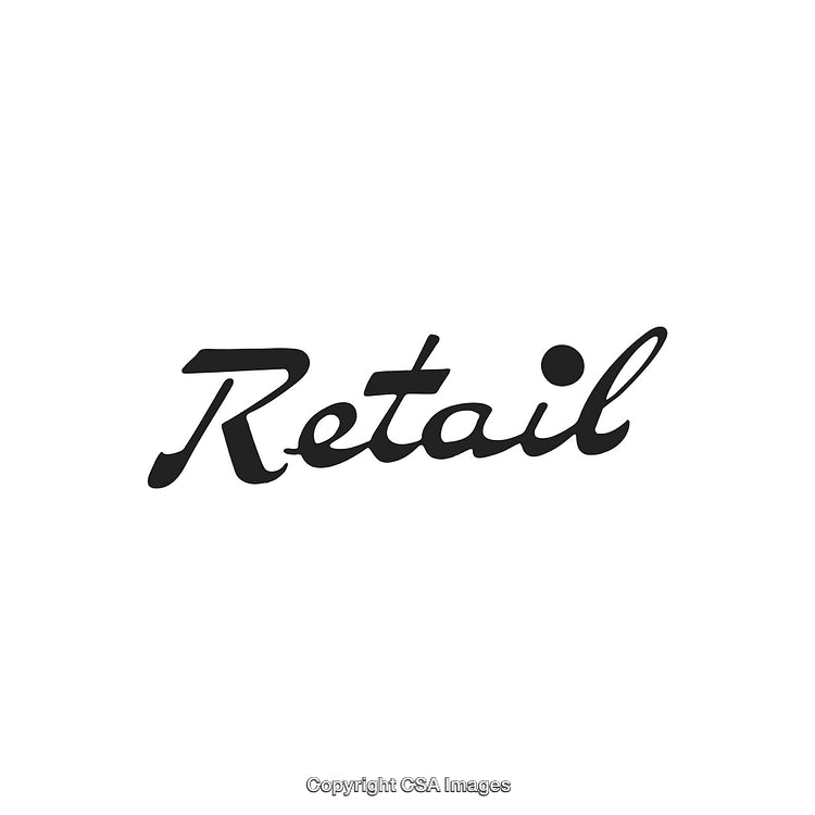 Elegant Typography Featuring the Word 'Retail' in a Stylish Script Font