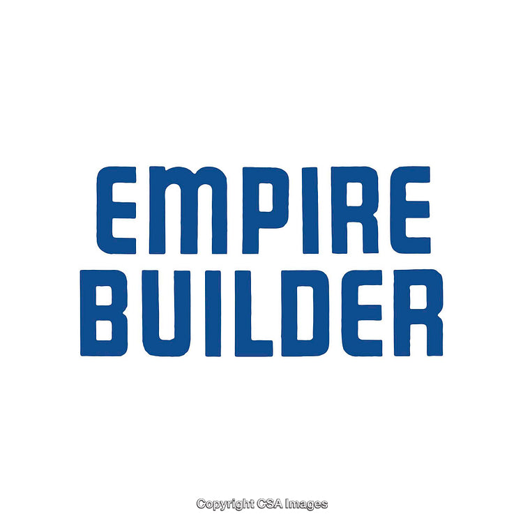Bold Typography Displaying the Words 'Empire Builder' in Blue Letters