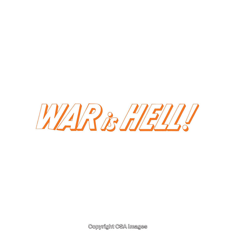 Bold Typography Statement Declaring 'War is Hell' in Bright Orange Text
