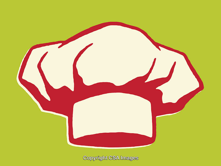 Colorful Illustration of a Chef Hat on a Bright Green Background