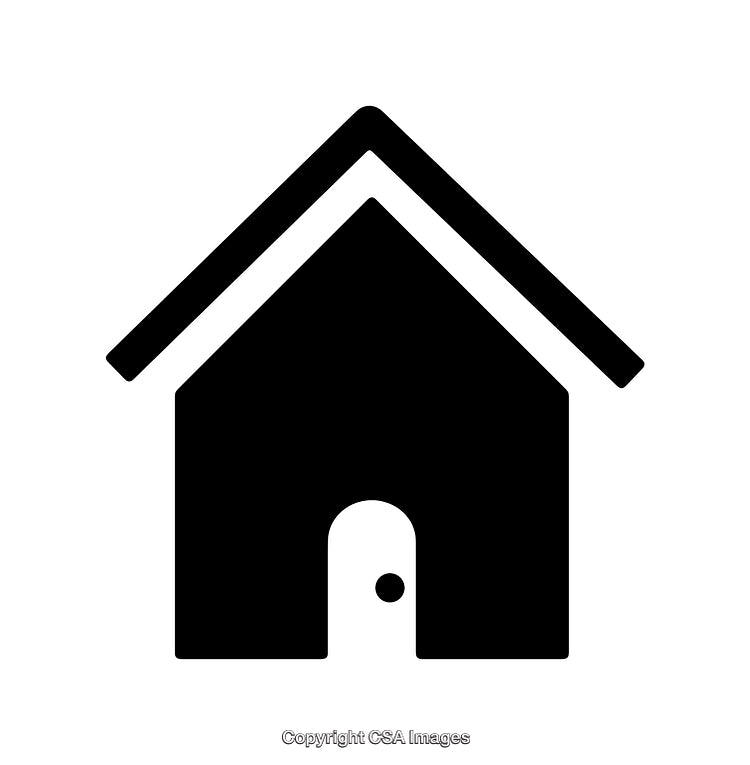 Simple Black and White House Icon Illustration