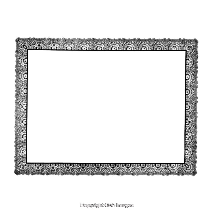 Elegant Black-and-White Ornate Rectangular Border Design