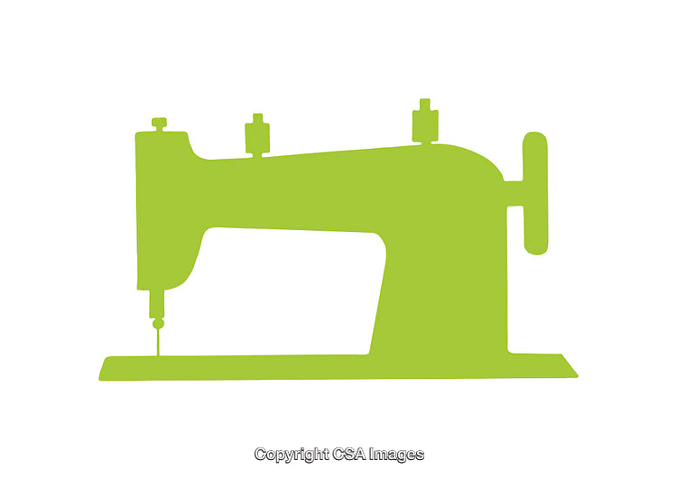 Green Silhouette Illustration of a Sewing Machine for Crafting Projects