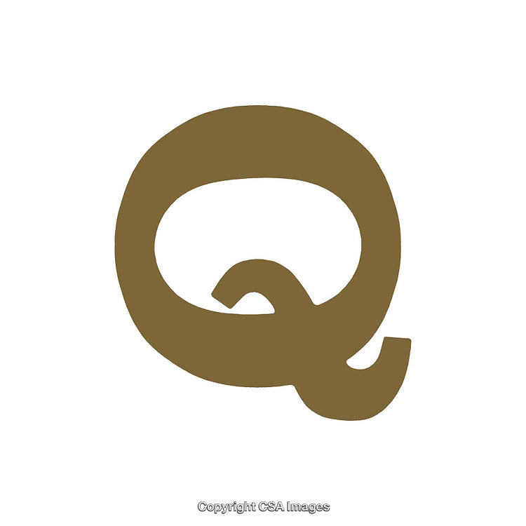 Stylized Letter Q In Bold Artistic Design On White Background