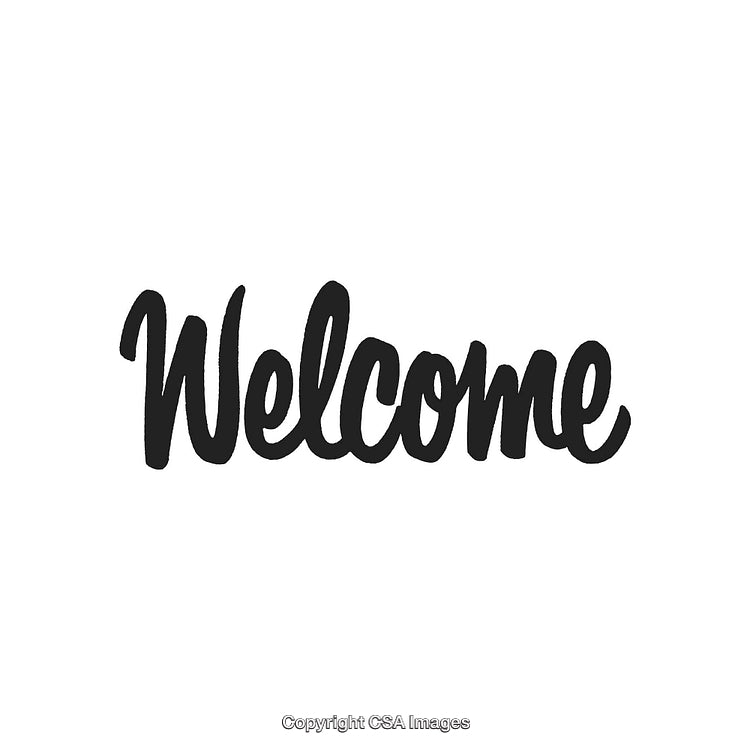 Stylish Handwritten Welcome Sign on Clean White Background for Home or Business
