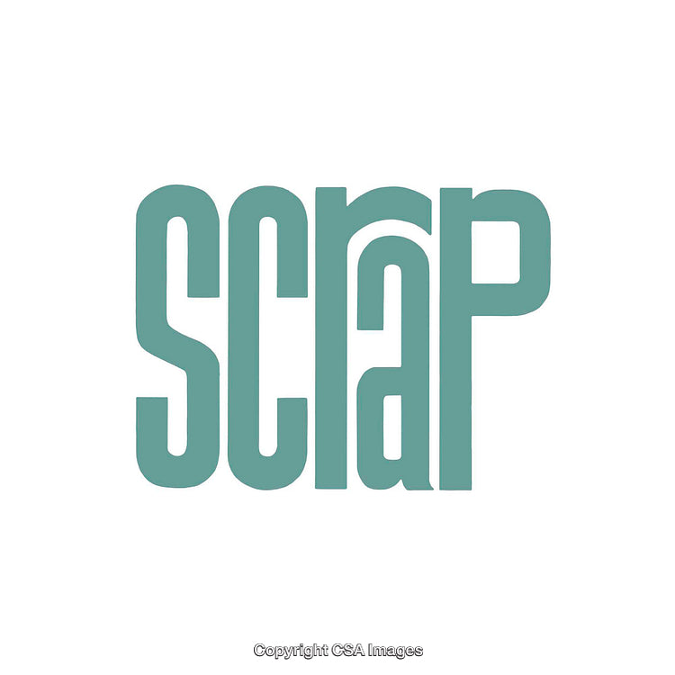 Stylized Minimalist Lettering Featuring the Word 'Scrap' in Teal