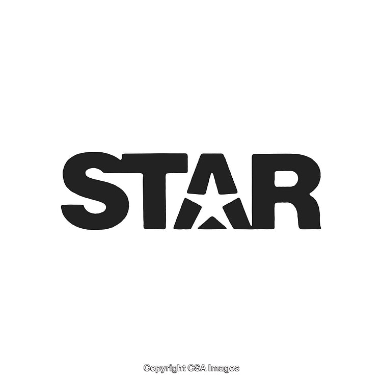 Creative Typography Logo with Star Shaped Letter Design on White Background