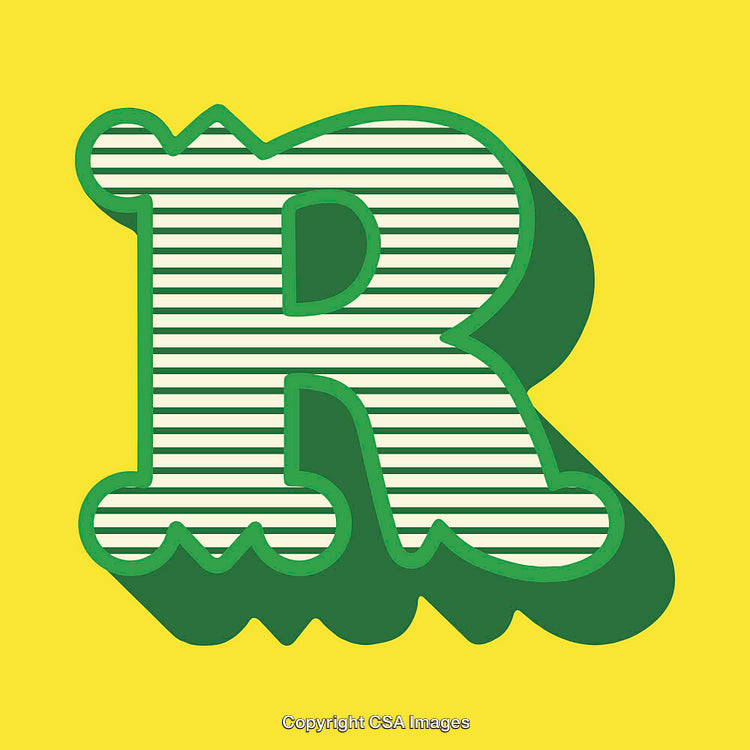 Bold Representation of the Letter R in Vibrant Striking Colors