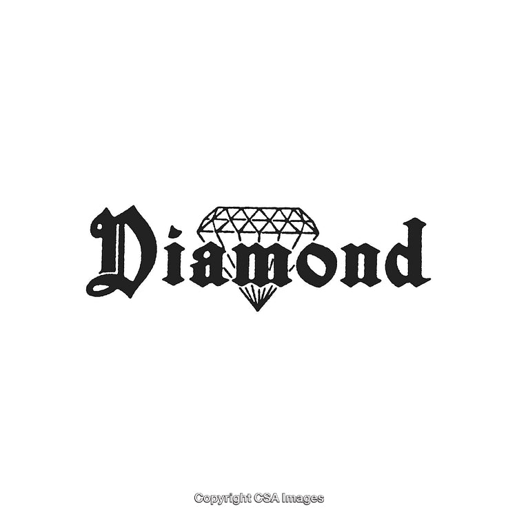 Elegant Logo Design Featuring Diamond Illustration with Gothic Typography