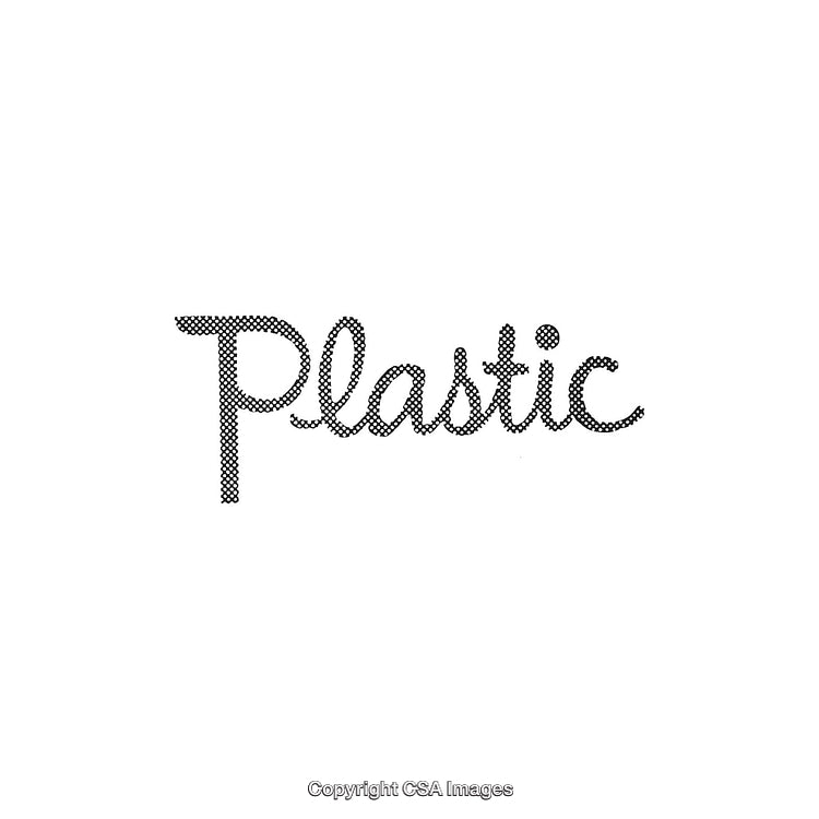 Vintage Halftone Typography Style Word Art Featuring the Word Plastic