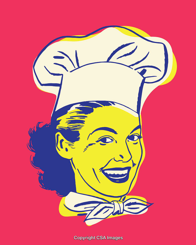 Retro Style Pop Art Illustration of a Happy Smiling Chef Character