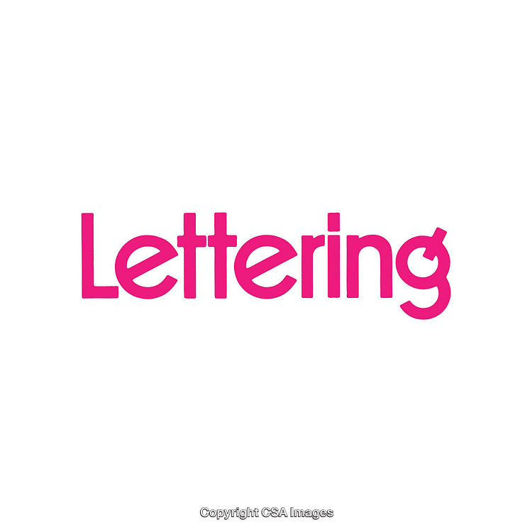 Stylized Pink Lettering Design on Minimal White Background