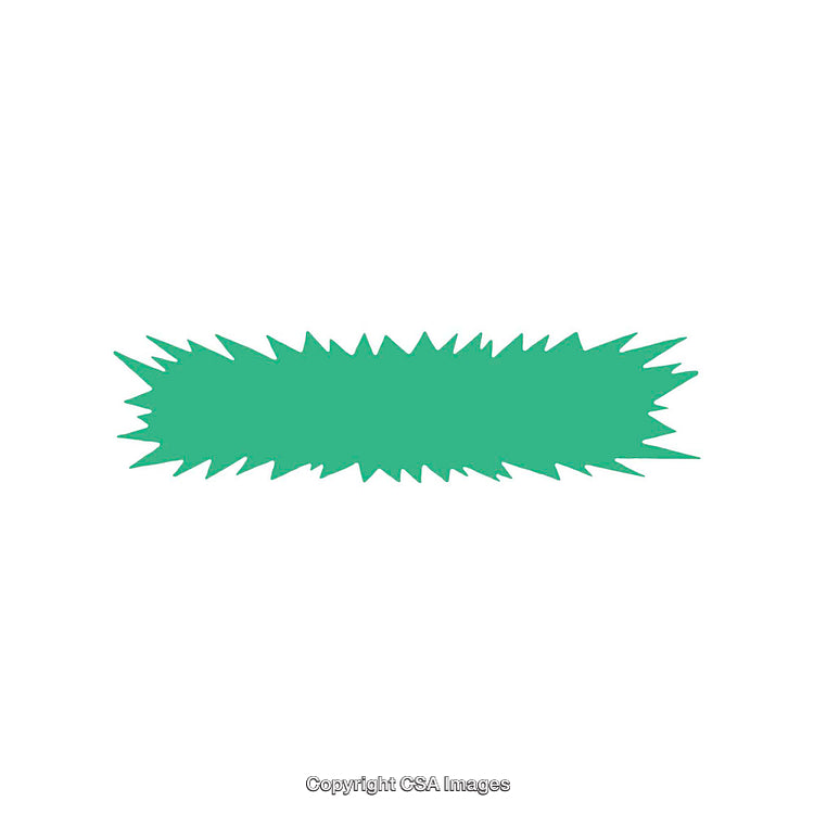 Green Spiky Abstract Shape on White Background for Graphic Design