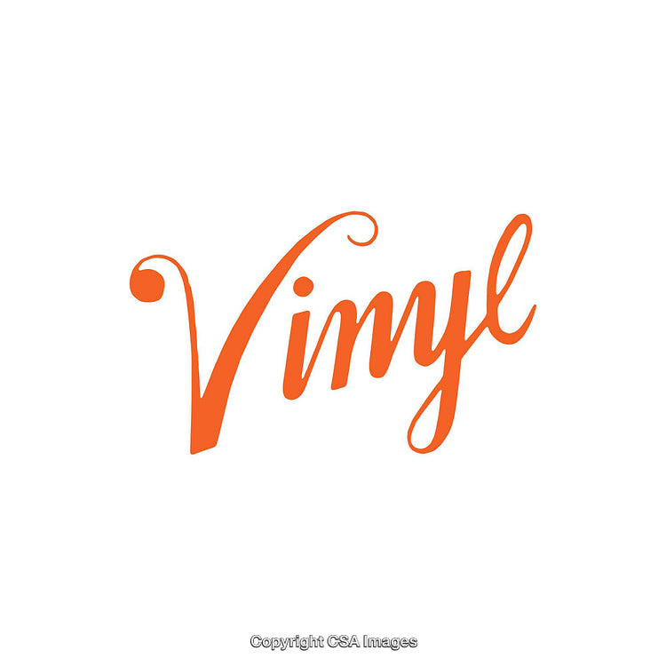 Retro Handwritten Vinyl Logo Design in Vibrant Orange