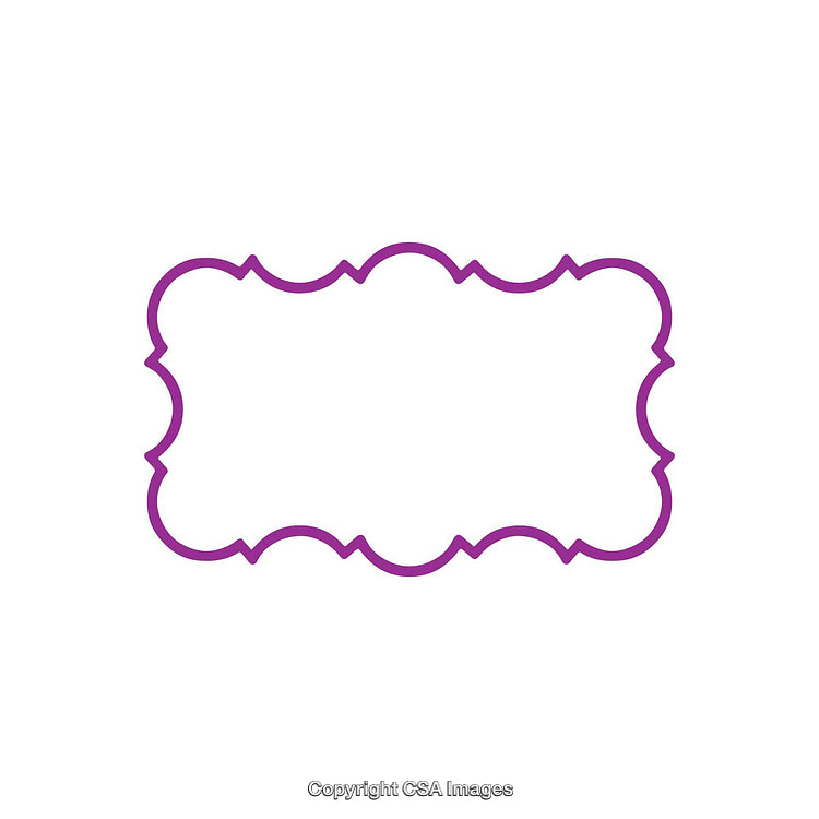 Elegant Purple Ornamental Frame with Decorative Curves on White Background