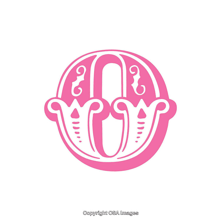 Elegant Pink Decorative Letter O With Floral Ornament Design