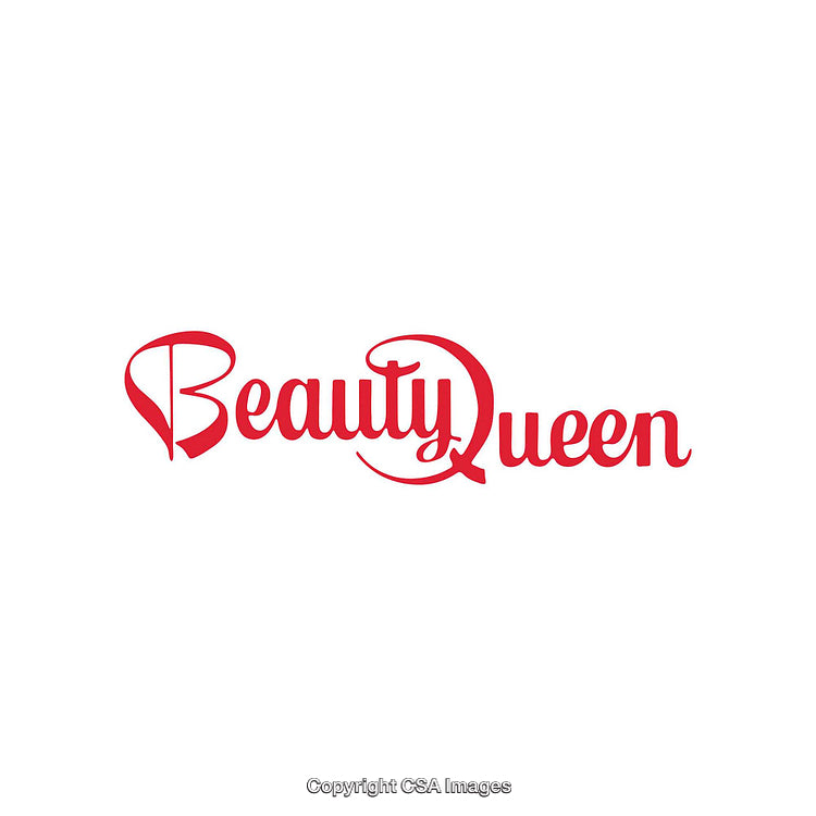 Elegant Typography Design Featuring the Phrase 'Beauty Queen' in Red Text