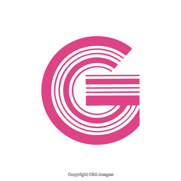 Stylized Pink Letter G Icon with Geometric Lines Design