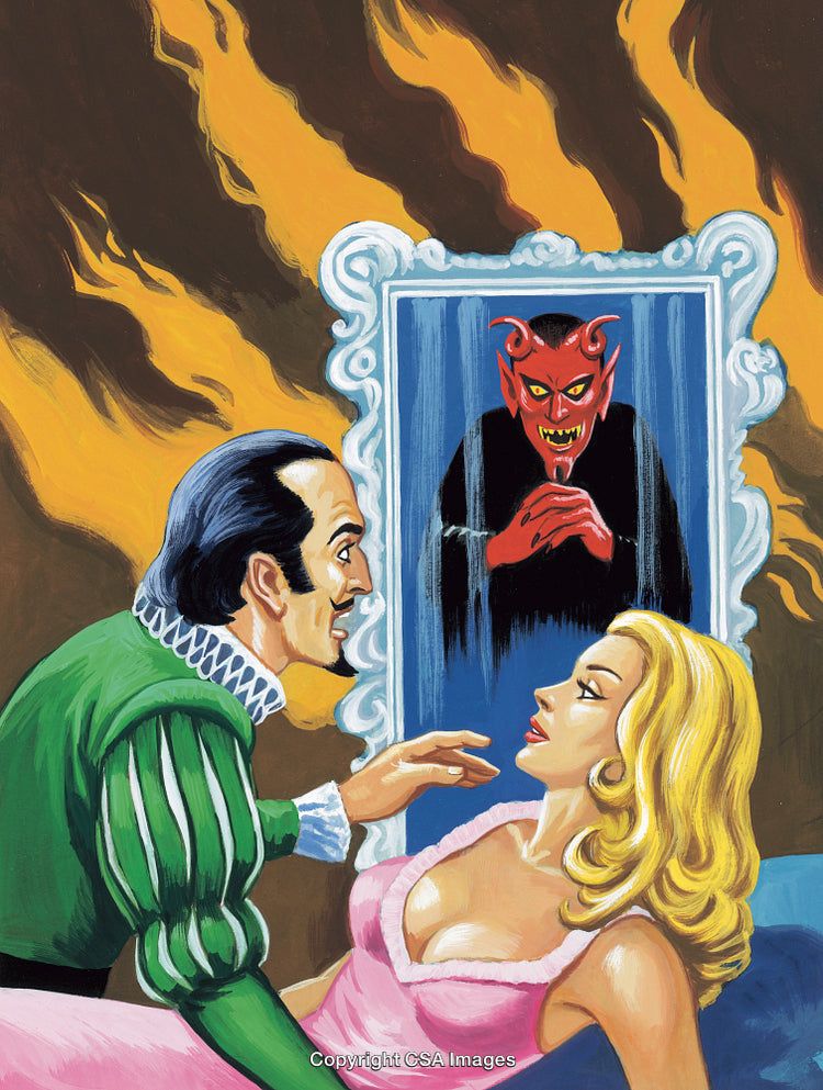 Dramatic Scene of Confrontation Featuring Suspense and Supernatural Elements
