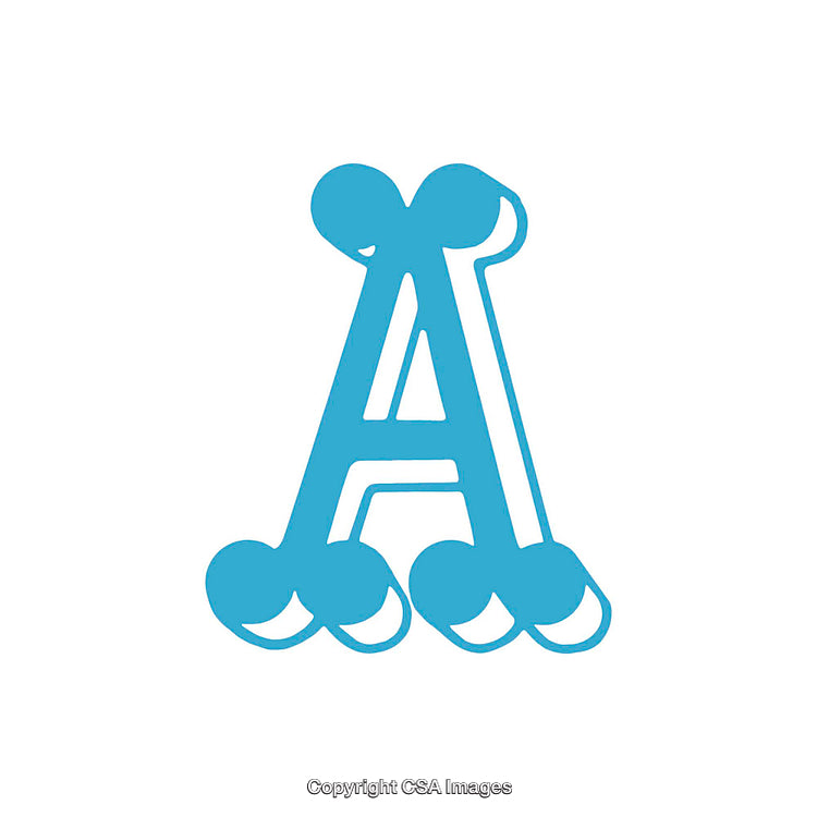 Creative Blue Themed Letter A With Abstract Stylization