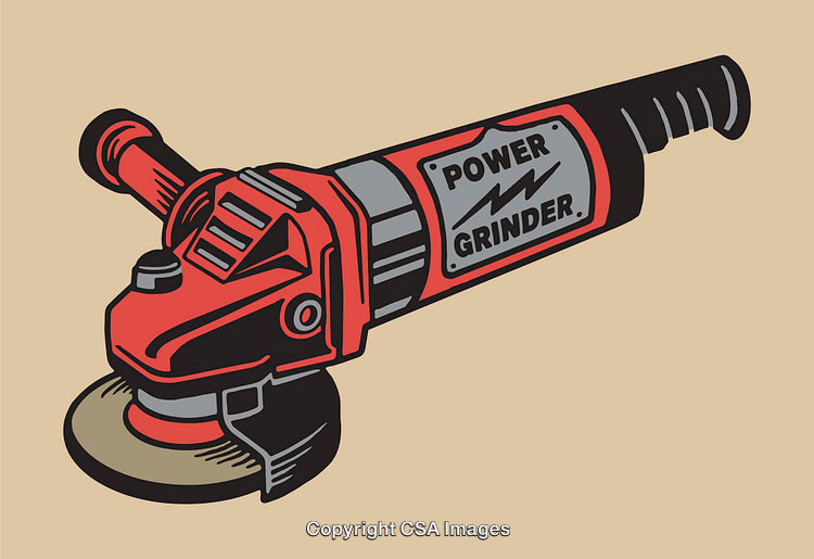 Color Illustration of a Power Grinder Tool with Detailed Design